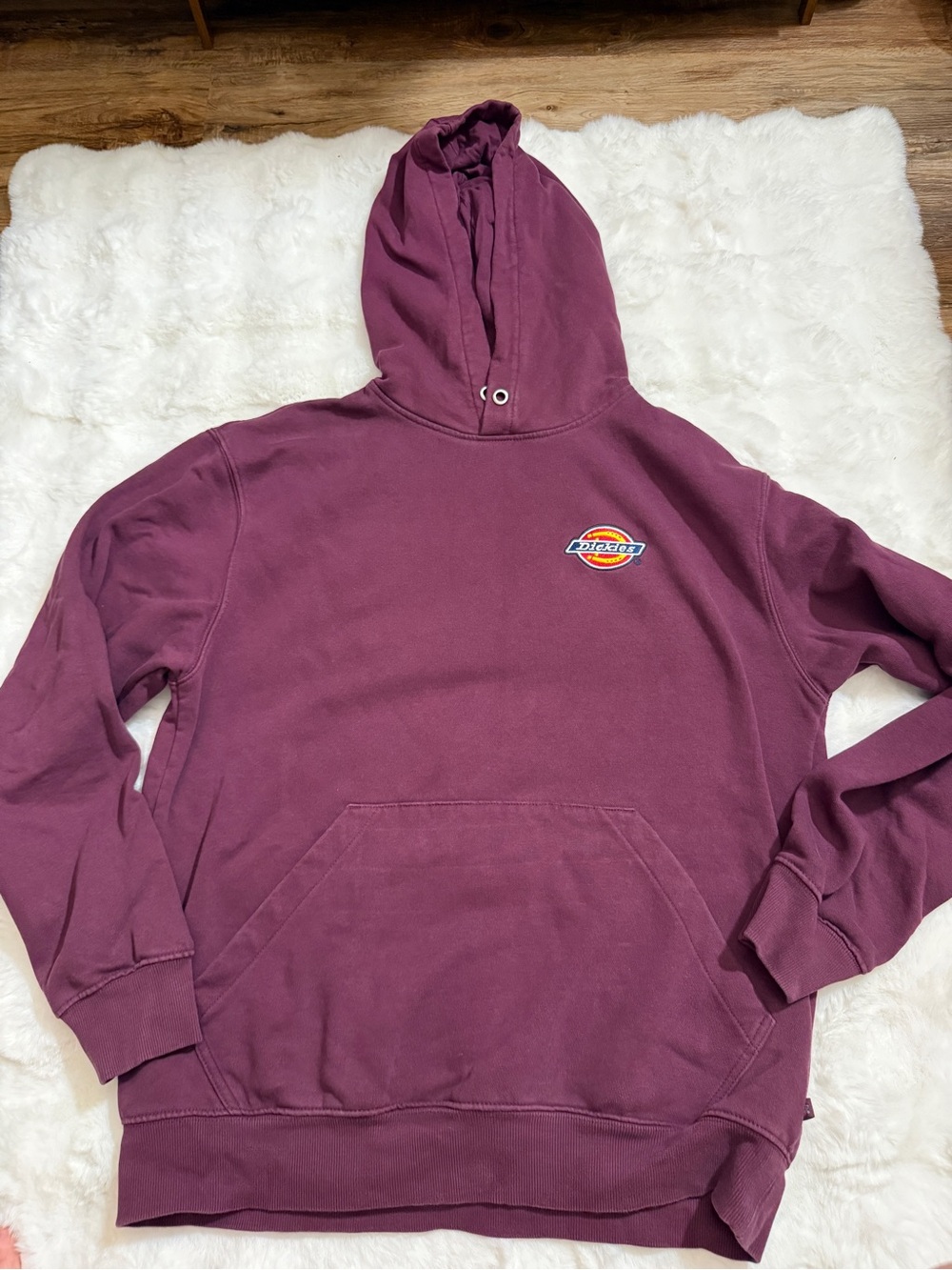 Dickies Men’s Burgundy Logo Fleece Hoodie Size Small
